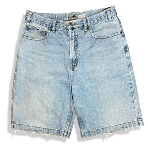 Vintage 90s Baggy Light Blue Denim Shorts / Jorts